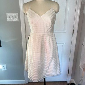 J. Crew Off White Striped Silk Dress 6